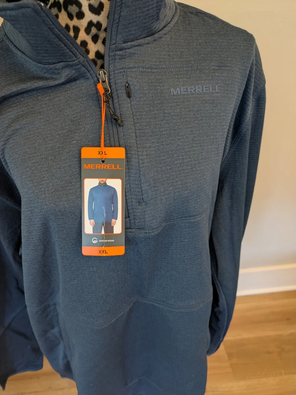 Merrell Men's Blue Quarter-Zip Fleece Pullover